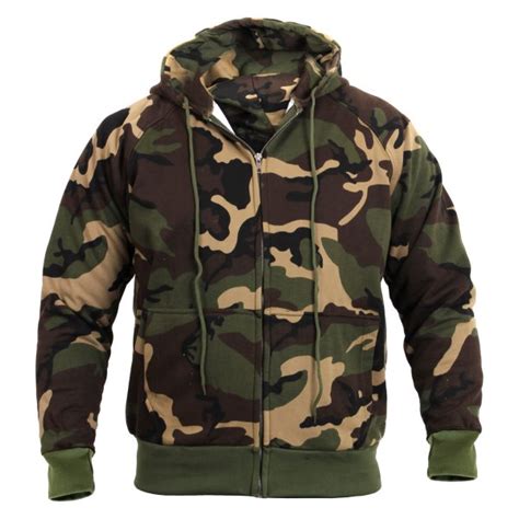 rothco® 6264 woodland camo 3xl men s 3x large woodland camo thermal lined hoodie with full zip