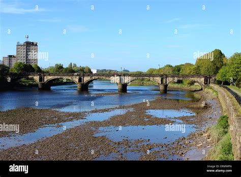 Skerton Bridge And The River Lune In Lancaster Lancashire England On