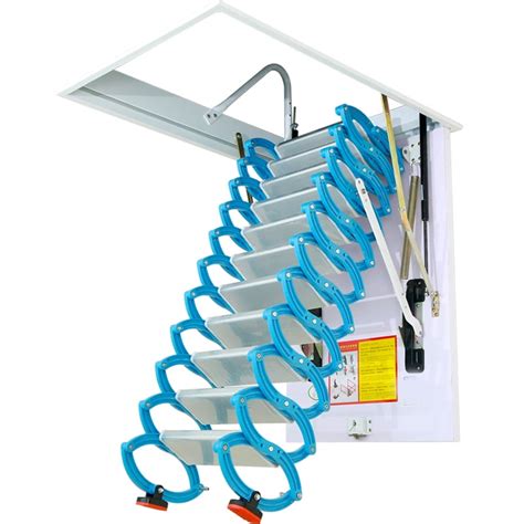 Blue Wall Ladder Attic Folding Extension Ladder Telescoping Loft Wall