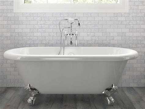 Monroe White Freestanding Bath With Chrome Feet 1750 X 795mm
