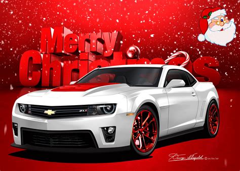 Chevy Camaro Says Merry Christmas From The Automotive Art Of Danny