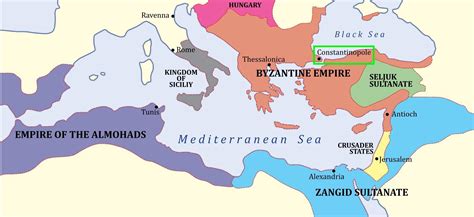 Constantinople Carte De Localisation De Constantinople Sur Une Carte De