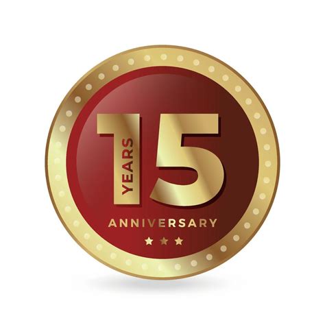 15th Fifteenth Anniversary Celebrating Icon Logo Label Vector Event