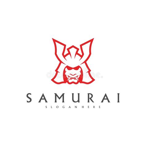 Samurai Head Logo Design Vector Samurai Warrior Logo Template Stock