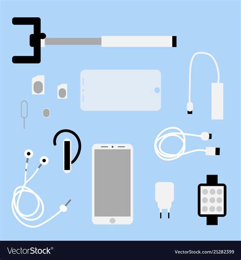 Set Of Phone Accessories Smartphone Royalty Free Vector