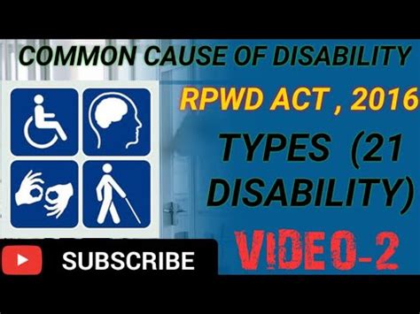 Common Cause Of Disability RPWD Act 2016 Types 21 Disability 21