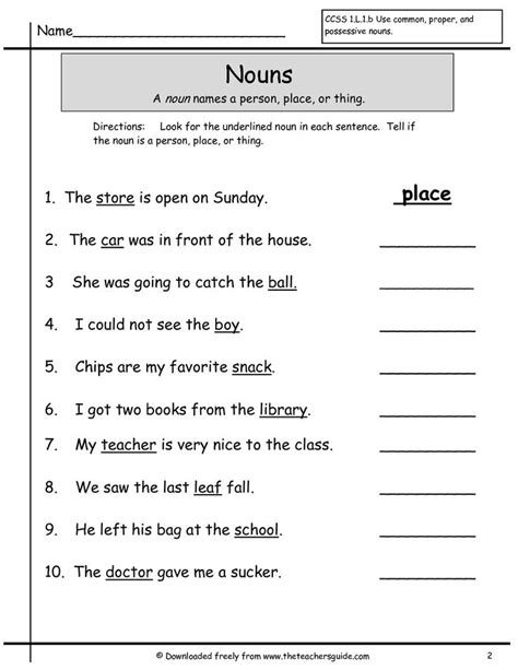 Grammar For 1st Grade