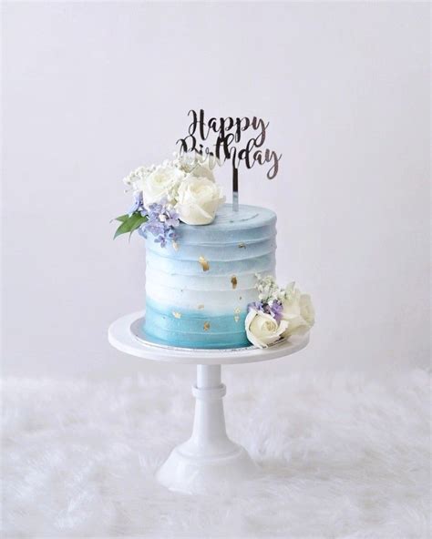 Blue Ombre Cake 60th Birthday Cake For Ladies Blue Birthday Cakes