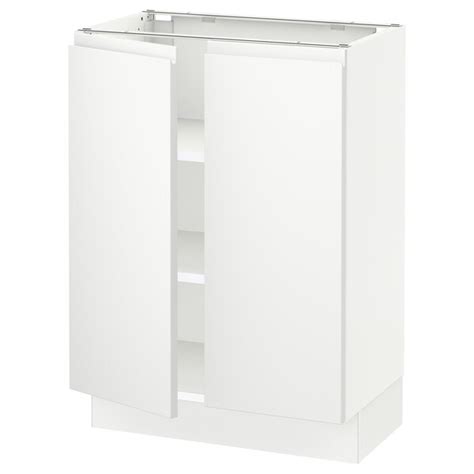Base cabinet for sink + 2 doors 36x24x30 . SEKTION Base cabinet with shelves/2 doors - white, Voxtorp matt white. IKEA® Canada - IKEA