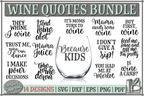 Wine Svg Bundle Wine Glass Quote Svg Files So Fontsy