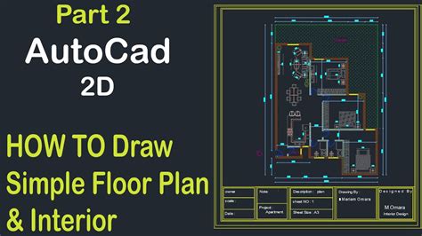 Autocad 2d Basics Tutorial To Draw Floor Plan With Interior Easy