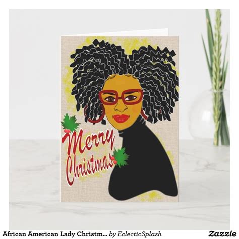 African American Lady Christmas Greetings Card African American Cards