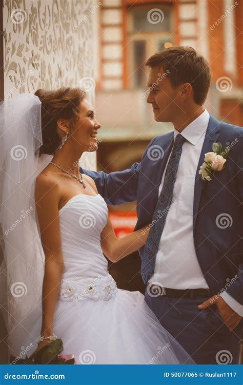 Happy Bride And Groom On Their Wedding Stock Image Image Of Passion