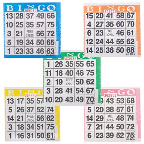 Disposable Bingo Cards