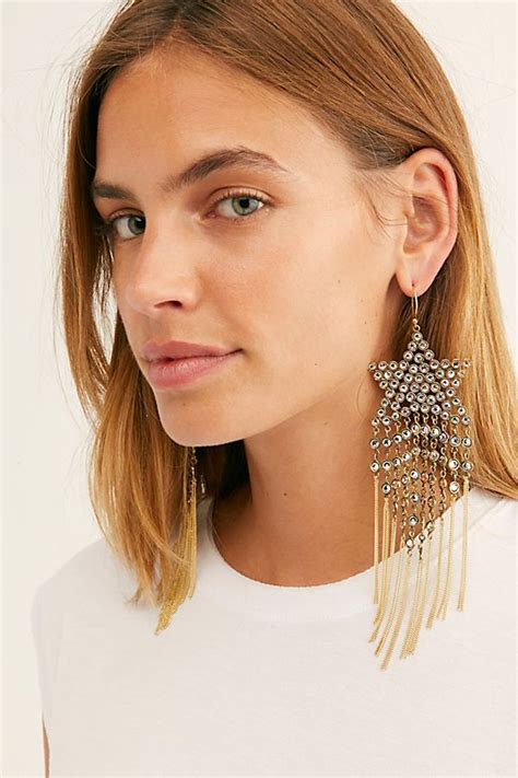 Lena Star Drop Earrings Free People Accessories Star Earrings