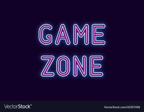 Neon Inscription Of Game Zone Royalty Free Vector Image