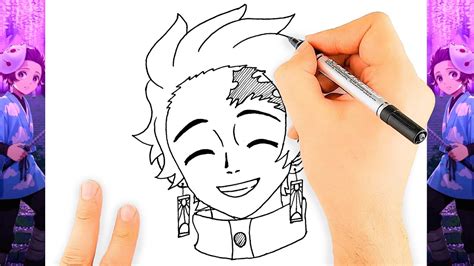 How To Draw Tanjiro Happy How To Draw Happy Tanjiro Demon Slayer