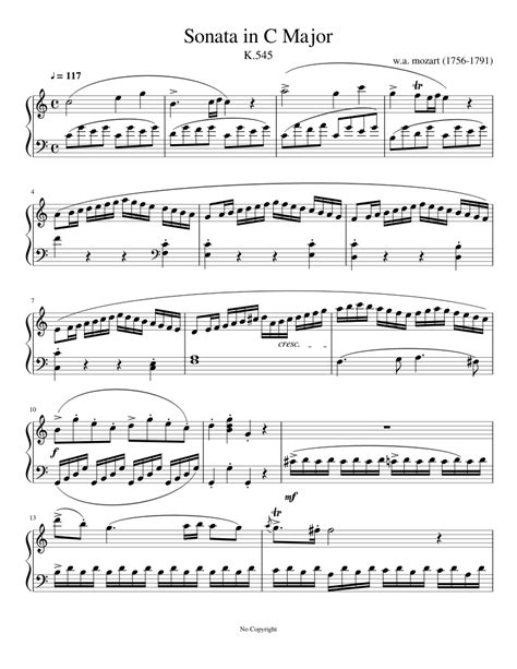 Sonata In C Major Sheet Music For Piano Download Free In Pdf Or Midi