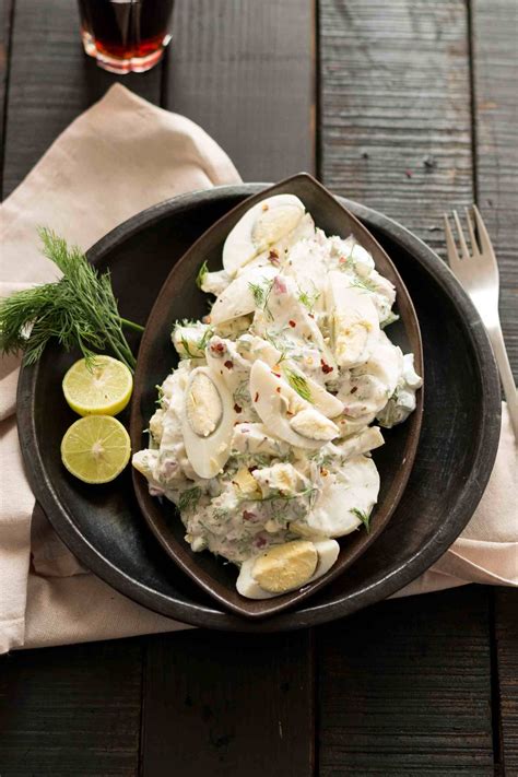 Add potato, onions, relish, and eggs; Creamy Potato Egg Salad Recipe with Herbs | Recipe (With ...