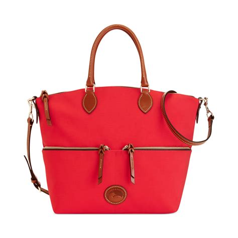 Dooney And Bourke Nylon Large Pocket Satchel In Red Lyst