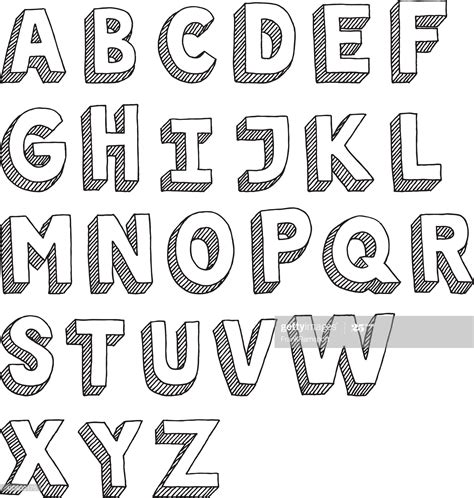 Hand Drawn Vector Drawing Of An Sans Serif Alphabet Capital Letters Tipos De Letras