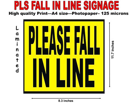 Please Fall In Line Laminated Signage Lazada Ph