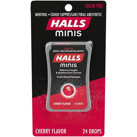 Buy Halls Minis Cherry Flavor Sugar Free Cough Drops 24 Drops Online
