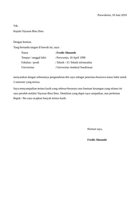 Contoh Surat Permohonan Pengunduran Diri Dari Pns Delinewstv