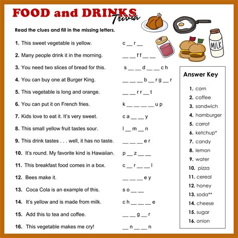 7 Best Images Of Printable Food Trivia Questions Food Quiz Printable
