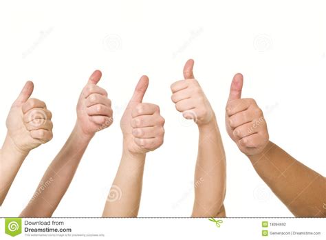 Five Hands Doing Thumbs Up Stock Photography Image 18394692