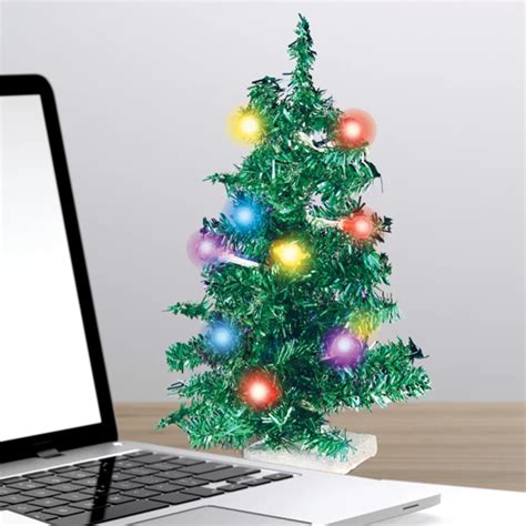 Deck Your Desk Led Usb Mini Tree Real Mini Christmas Tree Usb