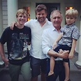 Harrison Ford enjoying Father's day recently with his son, Ben and two ...
