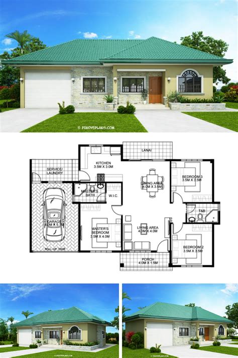 One Storey Bungalow House With 3 Bedrooms Pinoy Eplans Simple