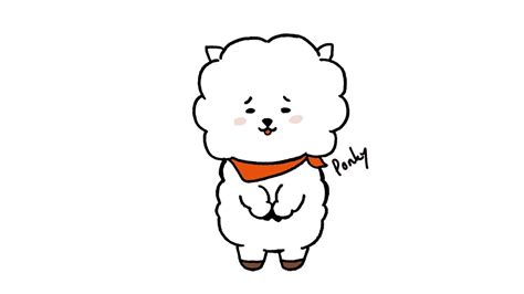 How To Draw Rj Bt21 Cute Character Easy Youtube