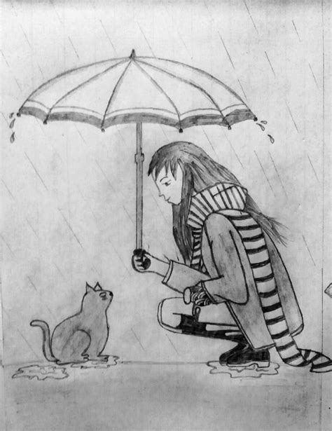 Rainy Day Sketch Rainy Day Drawing Drawing Wallpaper Cartoon Wallpaper