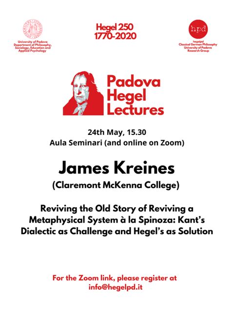 Hpd Padova Hegel Lecture 2020 James Kreines “reviving The Old Story