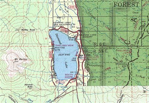 Diamond Lake Campground Oregon Map United States Map