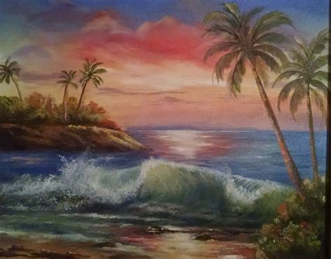 Hawaiian Sunset Painted By Becky Sirmans Sunset Painting Painting