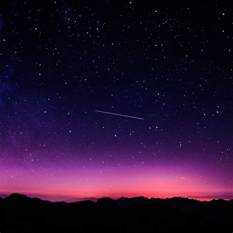 Ne64 Star Galaxy Night Sky Mountain Purple Pink Nature Space Wallpaper