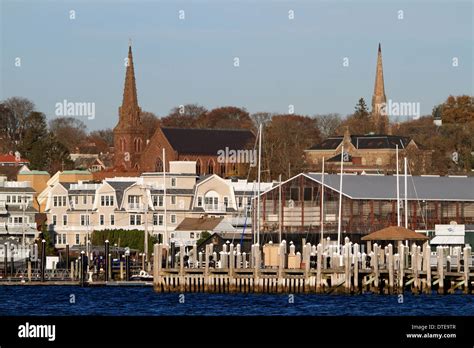 A View If Newport Rhode Island From The Water Stock Photo Alamy