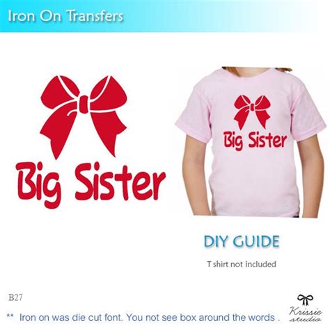 items similar to big sister iron on transfers heat transfers diy t party on etsy