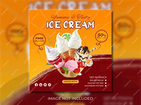 Premium Vector Modern Ice Cream Concept Web Banner Template