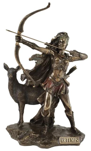ARTEMIS DRAWING Bow Greek Goddess Of The Hunt And Moon Statue Bronze Finish PicClick