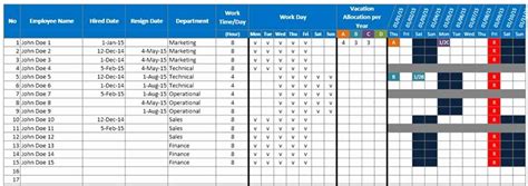 Vacation Schedule Template 2016 Luxury Employee Vacation Planner