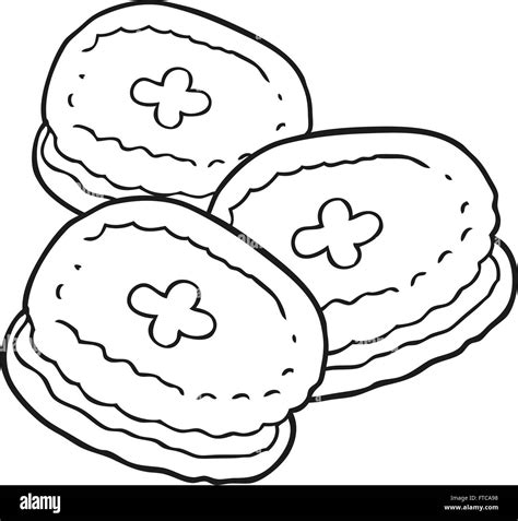 Freehand Drawn Black And White Cartoon Biscuits Stock Vector Image