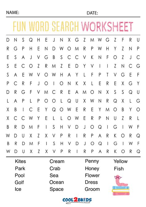 fun word search printable