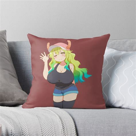 Sexy Lucoa Quetzalcoatl Lewd Boobs Dragon Maid Busty Hentai Ecchi Throw Pillow By