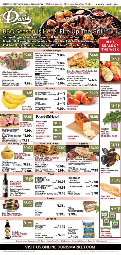 South Fl Specialty Market And Bakery Weekly Ad Doris Italian Market