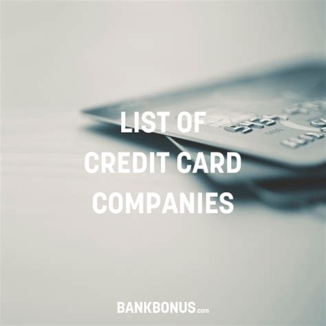 List Of Credit Card Companies Major Issuers And Networks