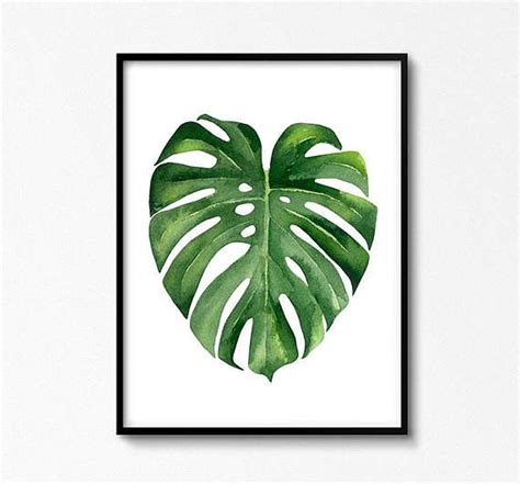 Monstera Leaf Poster Printable Tropical Art Classroom Plant Poster